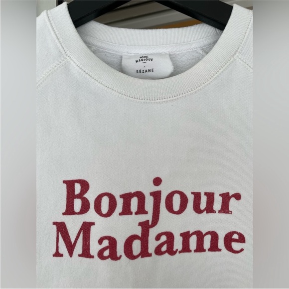 Sezane x Hôtel Magique Bonjour Madame sweatshirt M - Picture 3 of 4